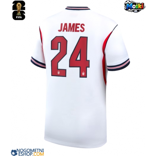 Moški Nogometni dresi Anglija Reece James #24 Domači SP 2026 Kratek Rokav